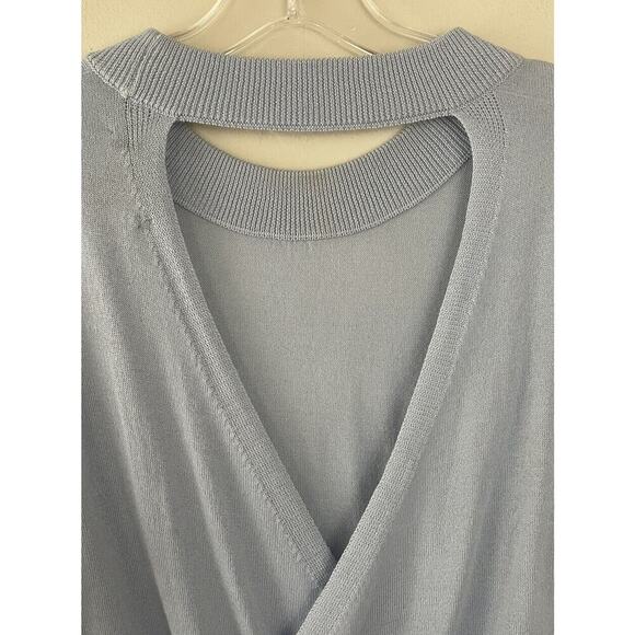 Halogen Size Small Wool Blend Long Sleeve Open Back Pullover Sweater Light Blue - Picture 3 of 5